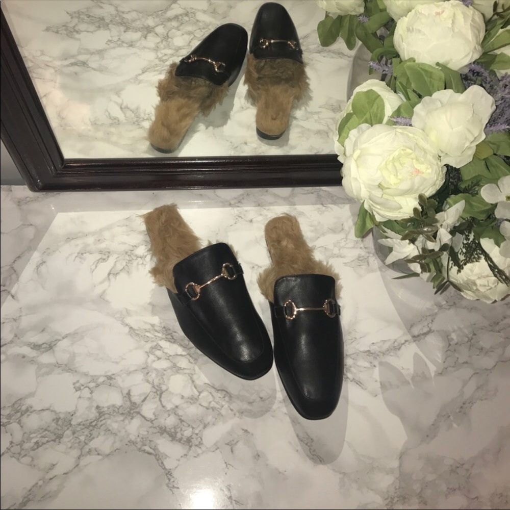 BRAND NEW Ego Official Faux Fur Slides